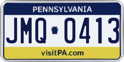 PA license plate JMQ0413
