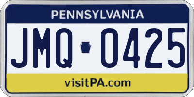 PA license plate JMQ0425