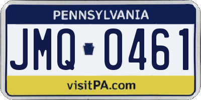 PA license plate JMQ0461