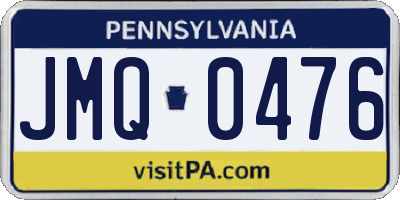 PA license plate JMQ0476