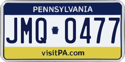 PA license plate JMQ0477