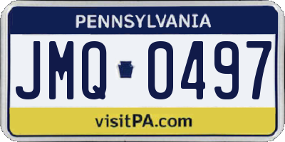 PA license plate JMQ0497