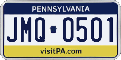 PA license plate JMQ0501
