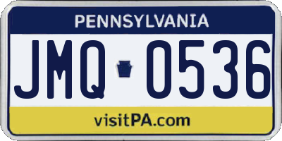 PA license plate JMQ0536