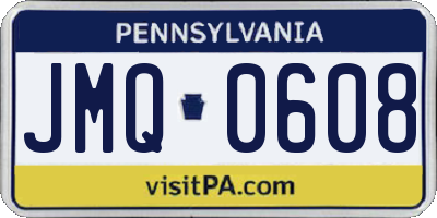 PA license plate JMQ0608