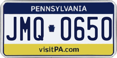 PA license plate JMQ0650