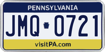 PA license plate JMQ0721