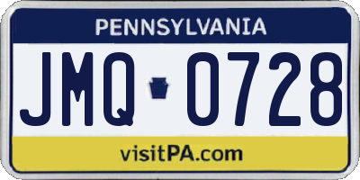 PA license plate JMQ0728