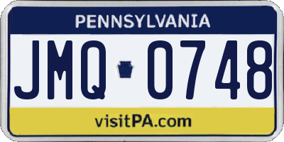 PA license plate JMQ0748