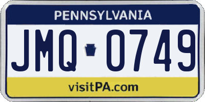 PA license plate JMQ0749