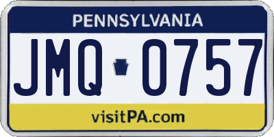 PA license plate JMQ0757