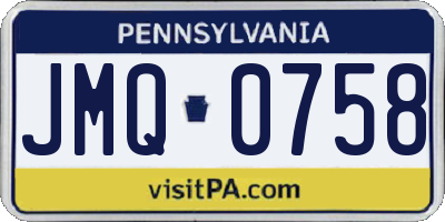 PA license plate JMQ0758