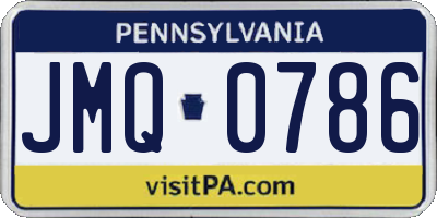 PA license plate JMQ0786