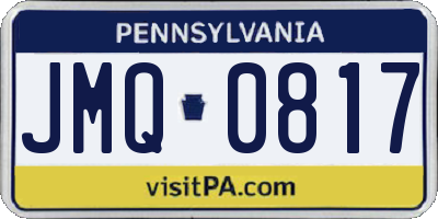 PA license plate JMQ0817