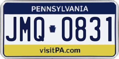 PA license plate JMQ0831
