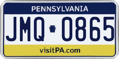 PA license plate JMQ0865