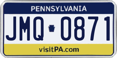 PA license plate JMQ0871