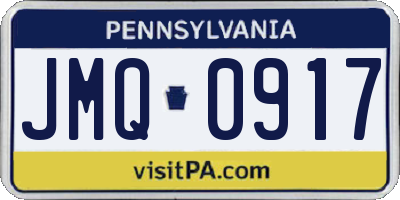 PA license plate JMQ0917