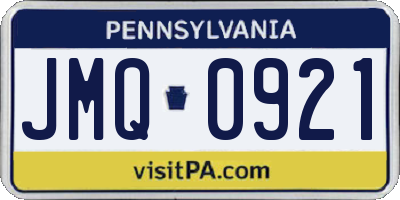 PA license plate JMQ0921