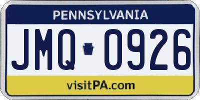 PA license plate JMQ0926