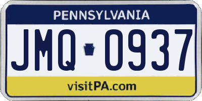PA license plate JMQ0937