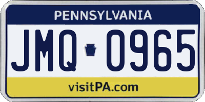 PA license plate JMQ0965