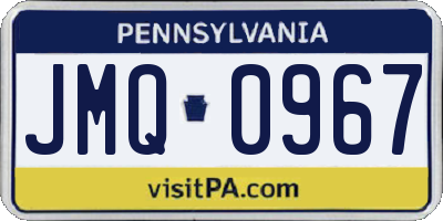 PA license plate JMQ0967