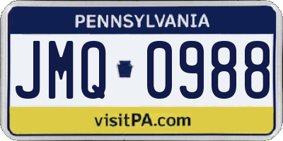 PA license plate JMQ0988