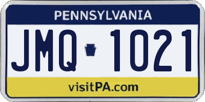 PA license plate JMQ1021