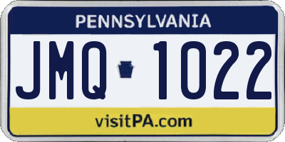 PA license plate JMQ1022