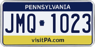 PA license plate JMQ1023