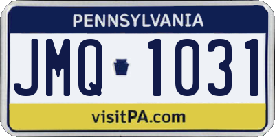 PA license plate JMQ1031