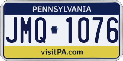 PA license plate JMQ1076