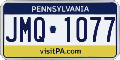 PA license plate JMQ1077