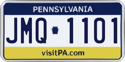 PA license plate JMQ1101
