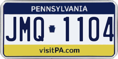 PA license plate JMQ1104