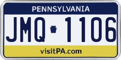 PA license plate JMQ1106
