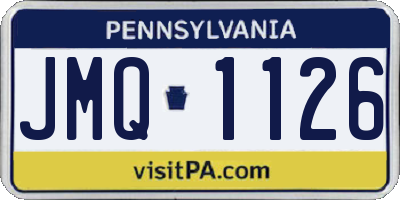 PA license plate JMQ1126