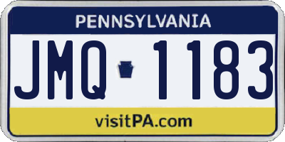 PA license plate JMQ1183
