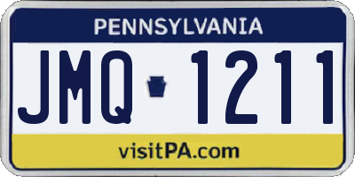 PA license plate JMQ1211