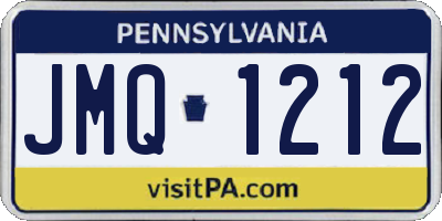 PA license plate JMQ1212