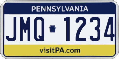PA license plate JMQ1234