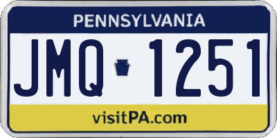PA license plate JMQ1251