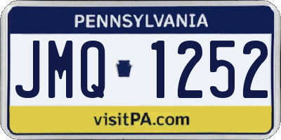 PA license plate JMQ1252