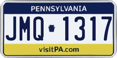 PA license plate JMQ1317