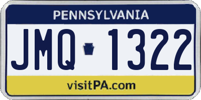 PA license plate JMQ1322