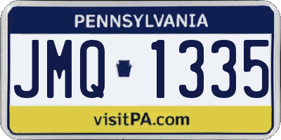 PA license plate JMQ1335
