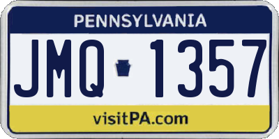 PA license plate JMQ1357