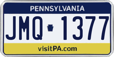 PA license plate JMQ1377