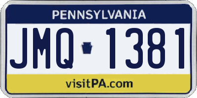 PA license plate JMQ1381